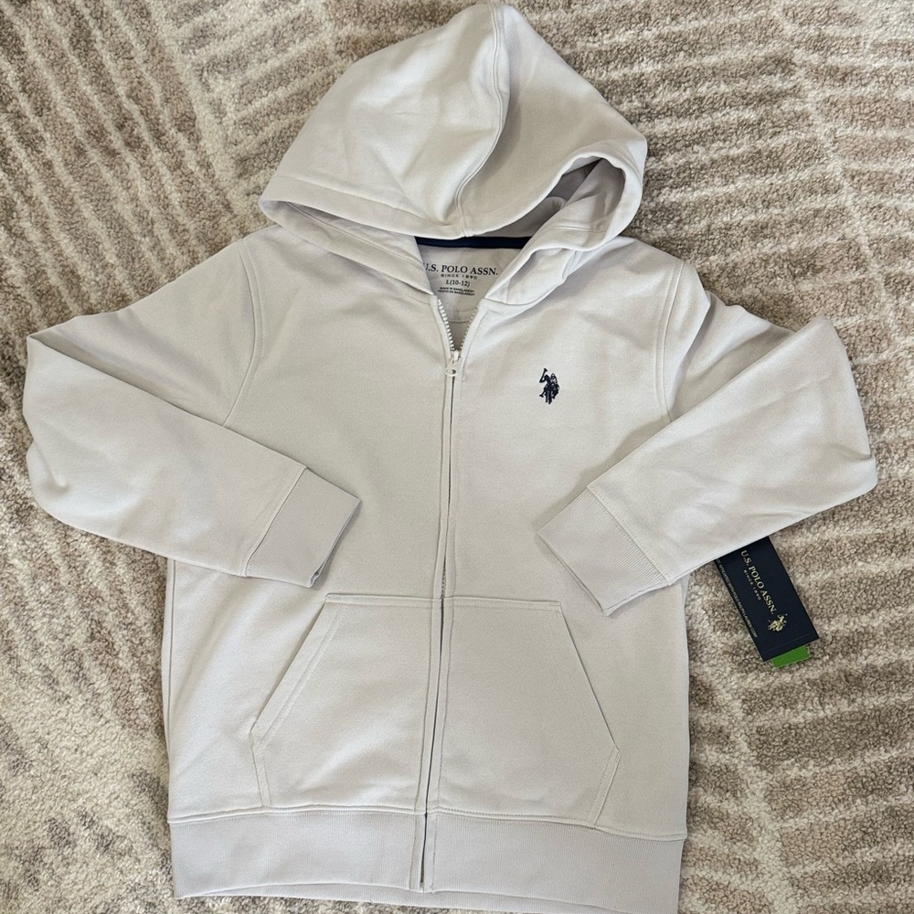 U.S. Polo Assn. Gray Zip-Up Hoodie Sweatshirt